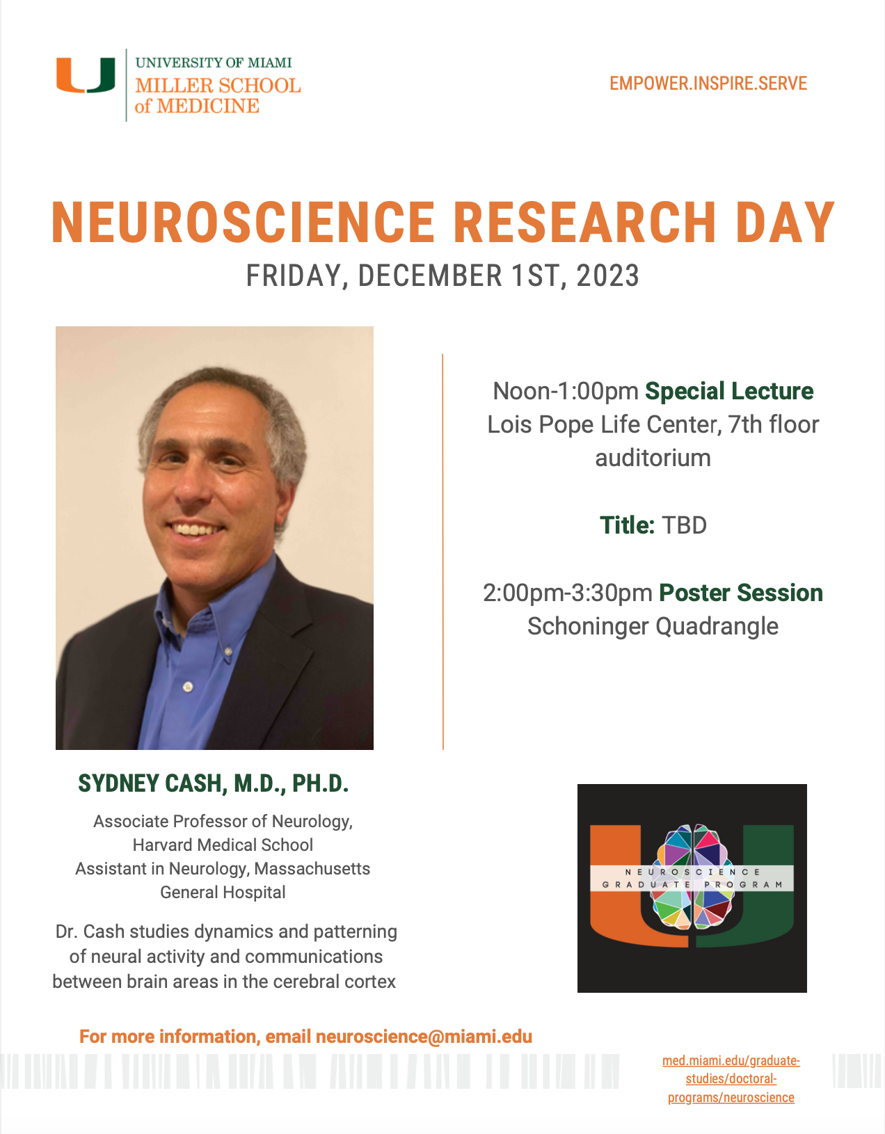 Events, Neuroscience Program